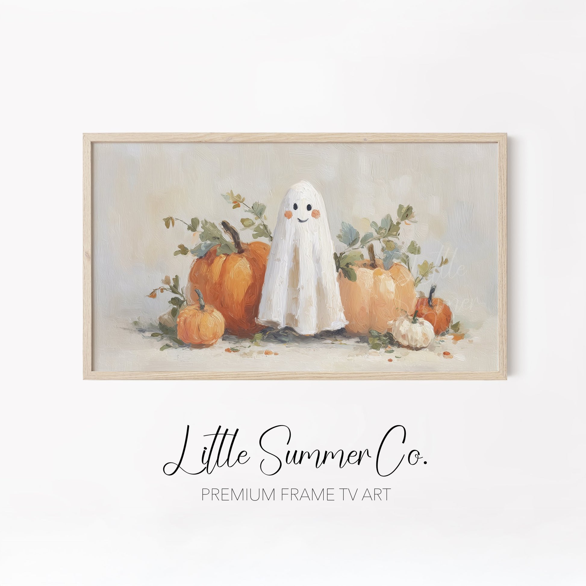 Whimsical Pumpkin Scenes Frame TV Art Bundle displayed on a TV
