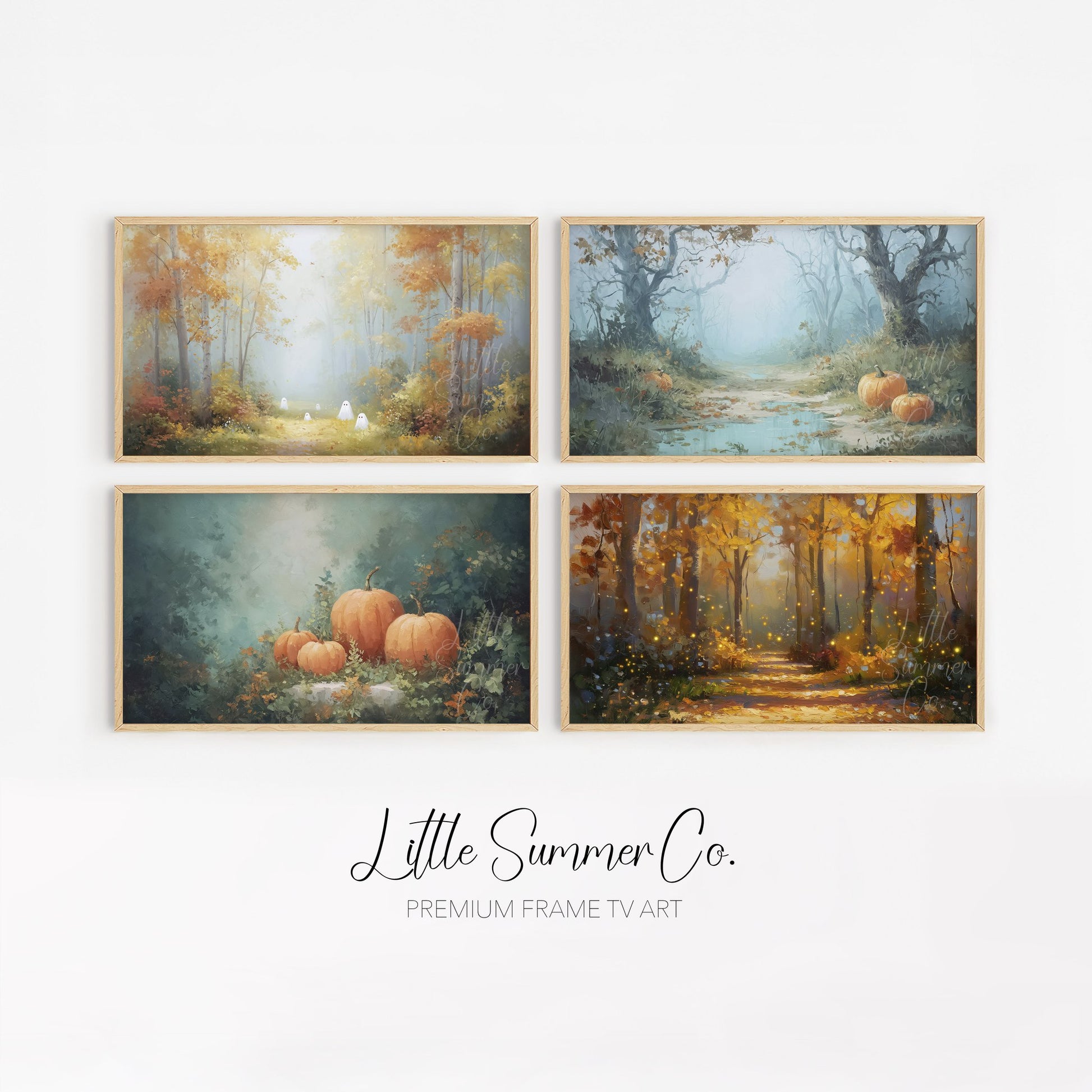 Misty Forest Scenes Frame TV Art Bundle displayed on a TV