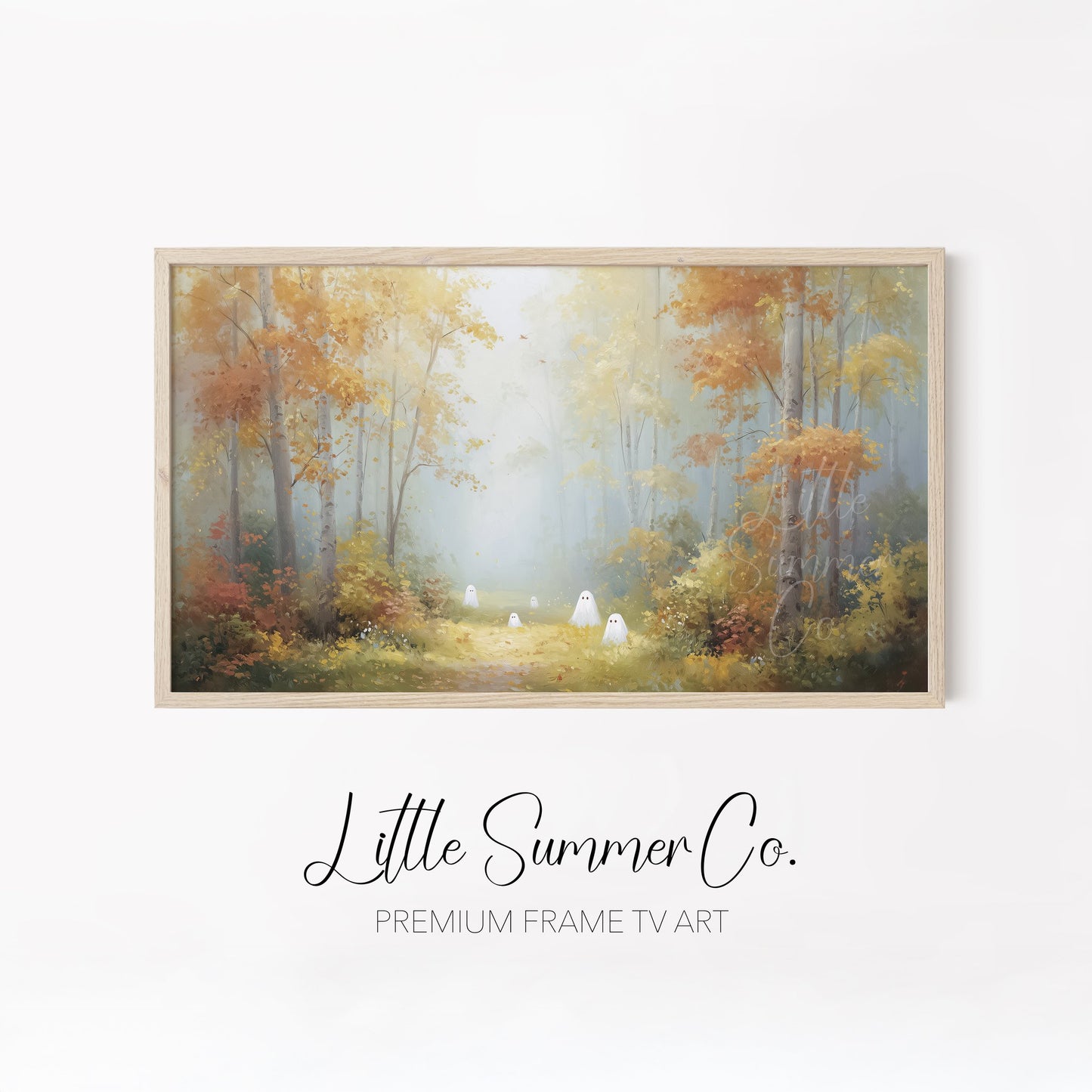 Misty Forest Scenes Frame TV Art Bundle displayed on a TV