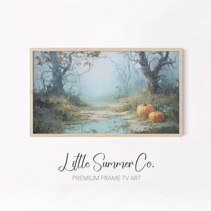 Misty Forest Scenes Frame TV Art Bundle displayed on a TV