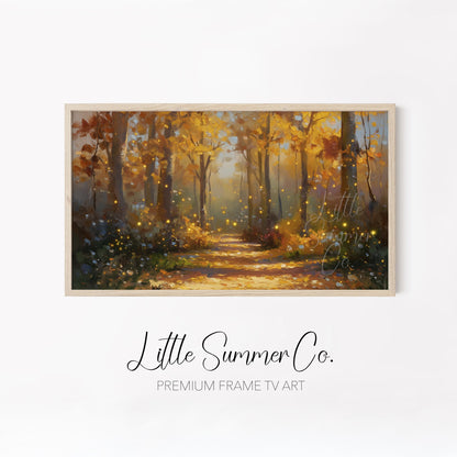 Misty Forest Scenes Frame TV Art Bundle displayed on a TV