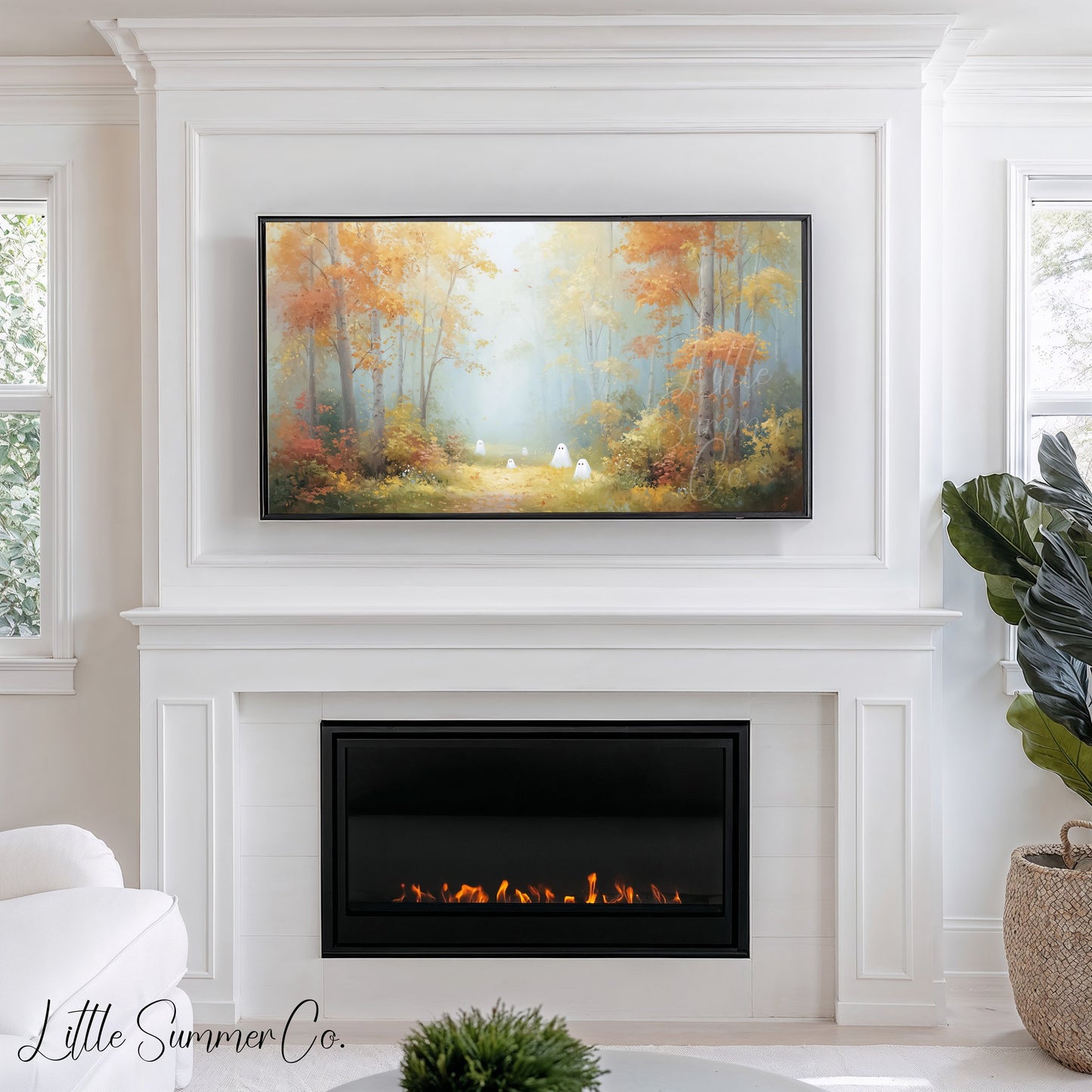 Misty Forest Scenes Frame TV Art Bundle displayed on a TV