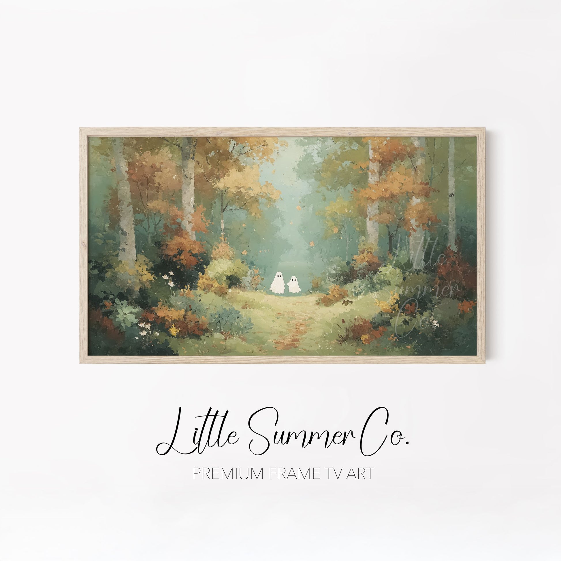 Cute Spooky Creatures Frame TV Art Bundle displayed on a TV