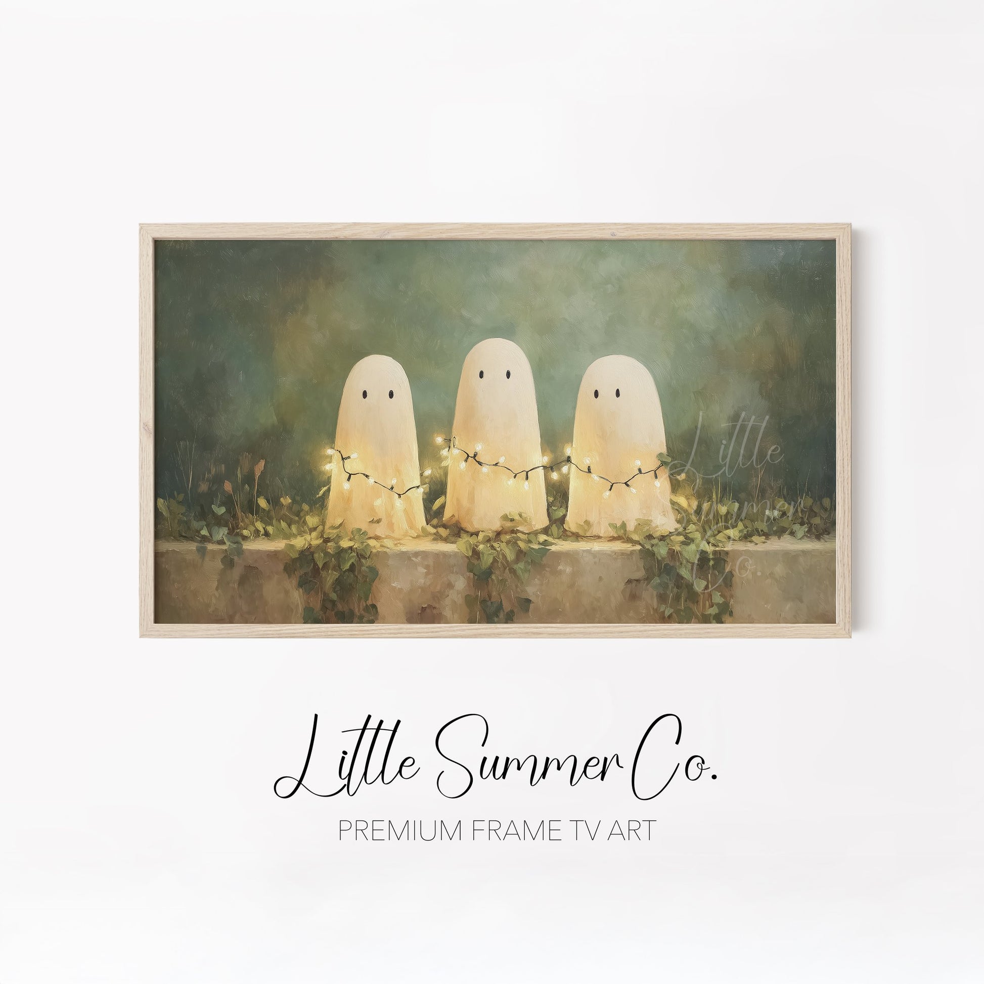 Cute Spooky Creatures Frame TV Art Bundle displayed on a TV