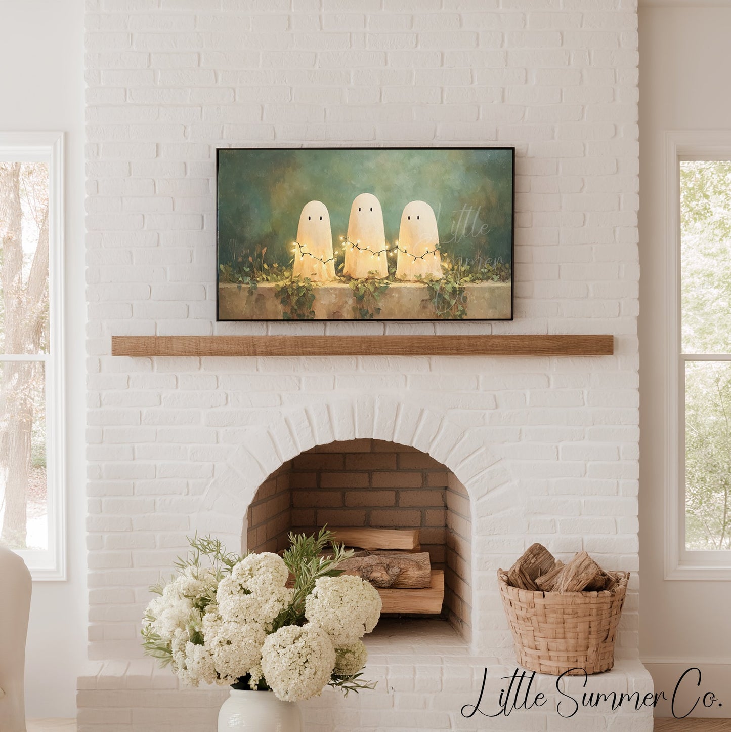 Cute Spooky Creatures Frame TV Art Bundle displayed on a TV