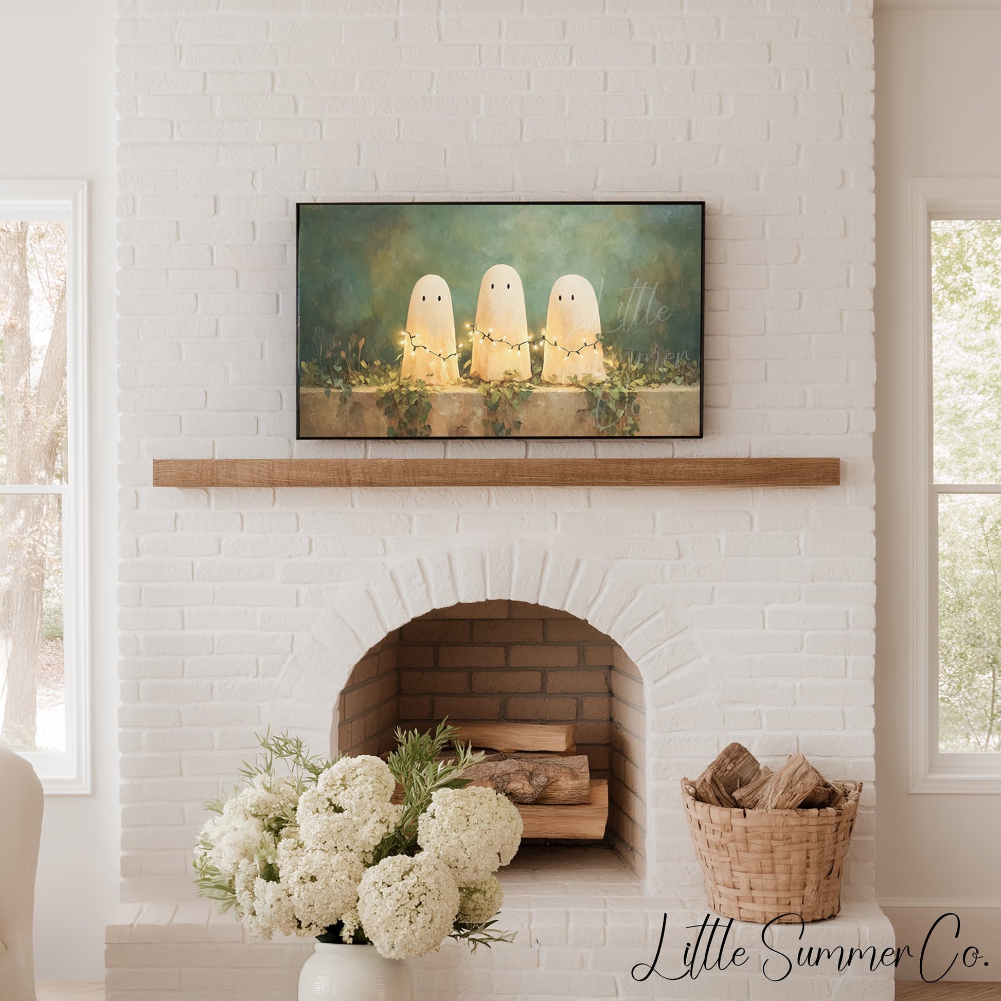 Cute Spooky Creatures Frame TV Art Bundle displayed on a TV
