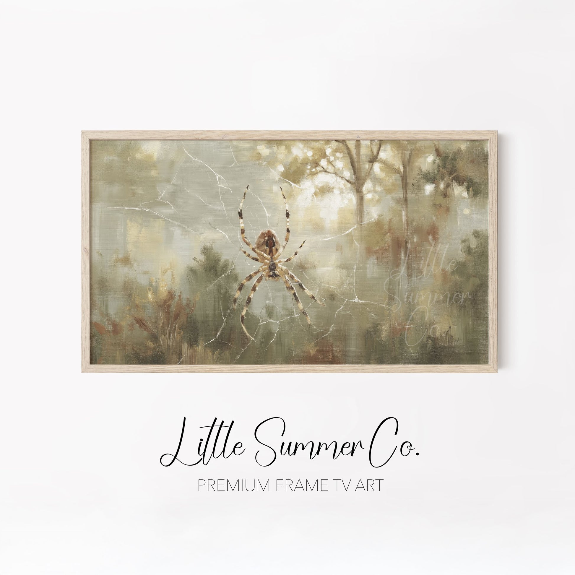 Misty Spider Webs Frame TV Art Bundle displayed on a TV