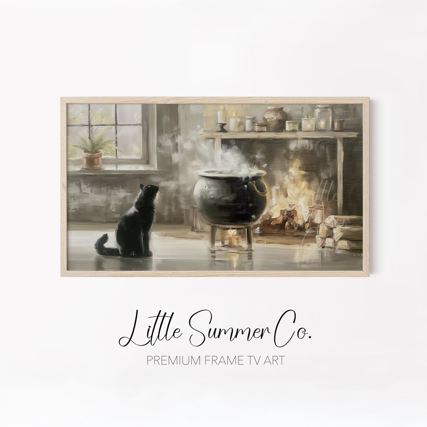 Spellbound Witch Scenes Frame TV Art Bundle displayed on a TV