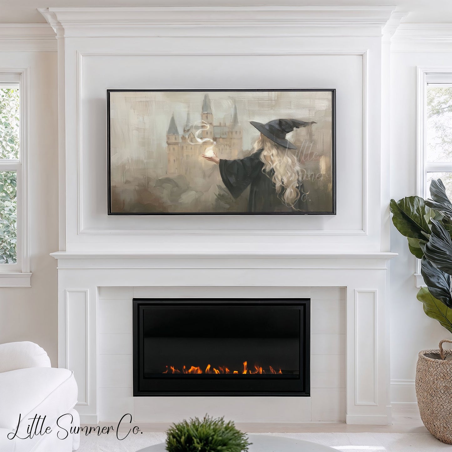 Spellbound Witch Scenes Frame TV Art Bundle displayed on a TV