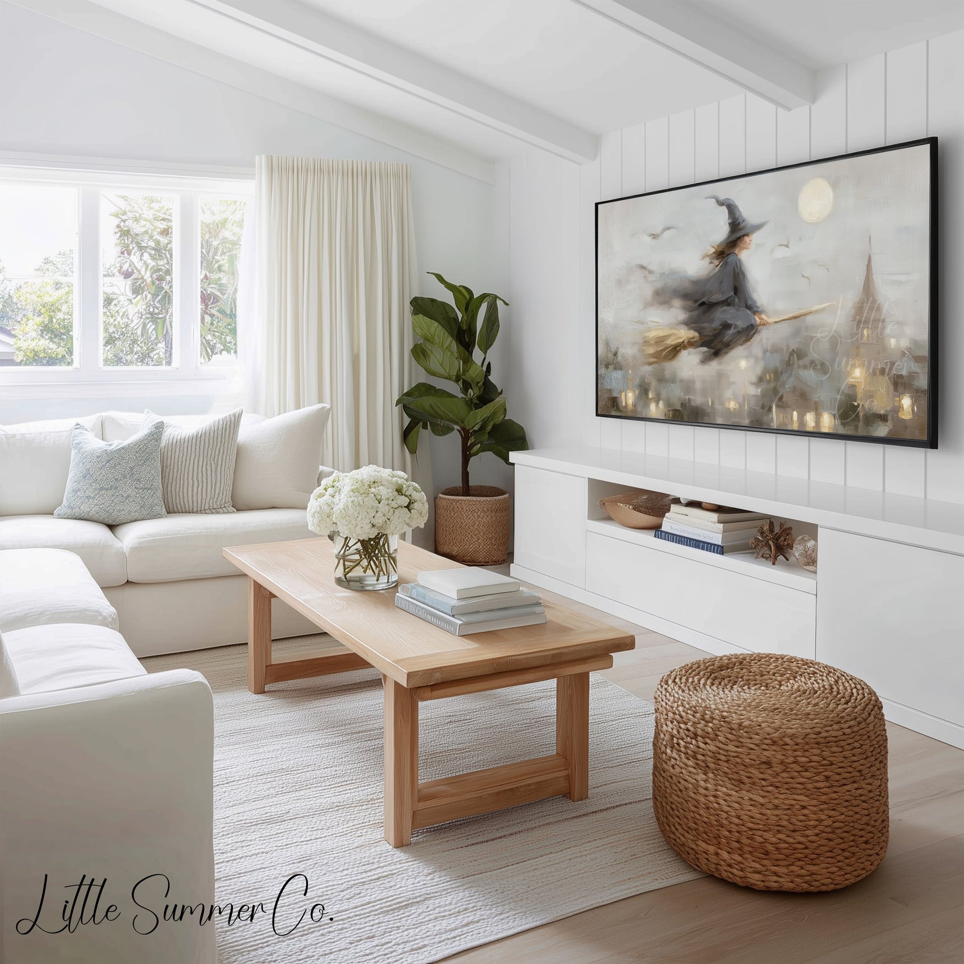 Spellbound Witch Scenes Frame TV Art Bundle displayed on a TV