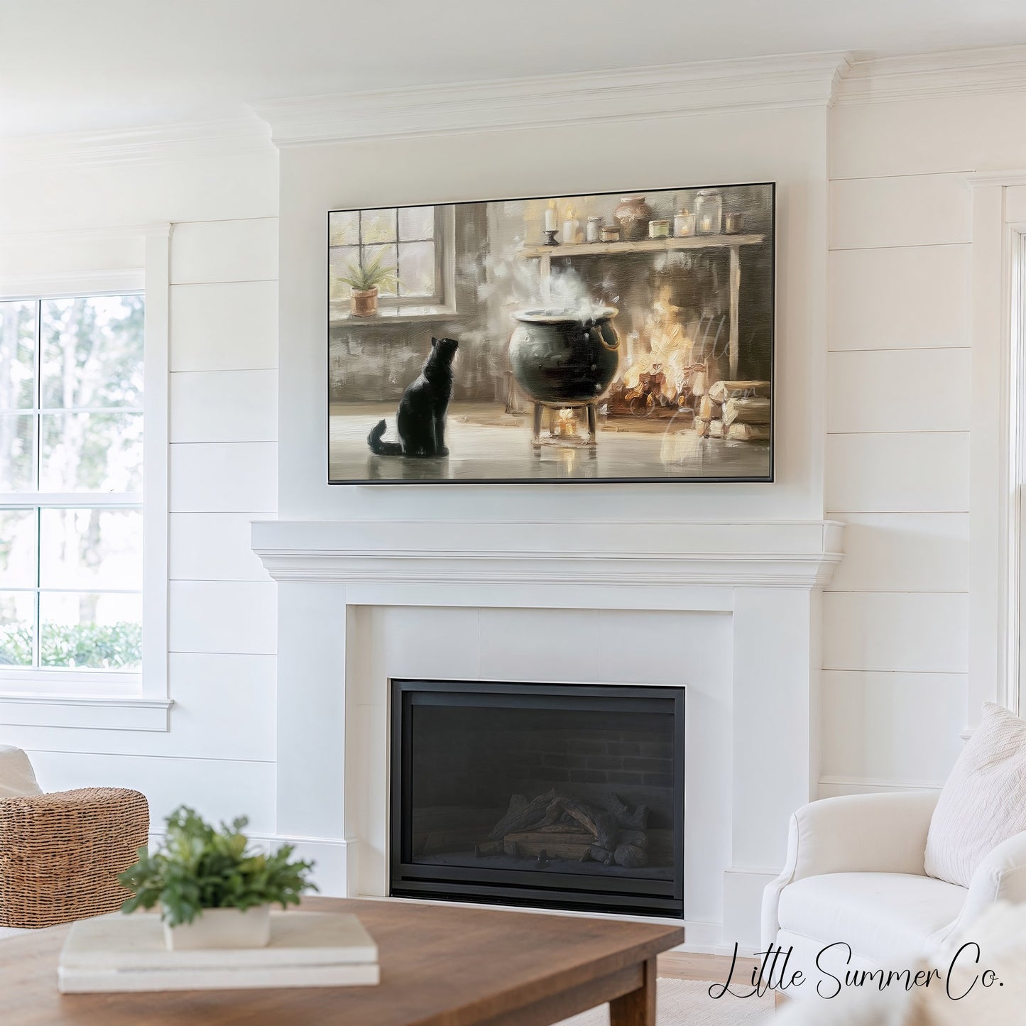 Spellbound Witch Scenes Frame TV Art Bundle displayed on a TV