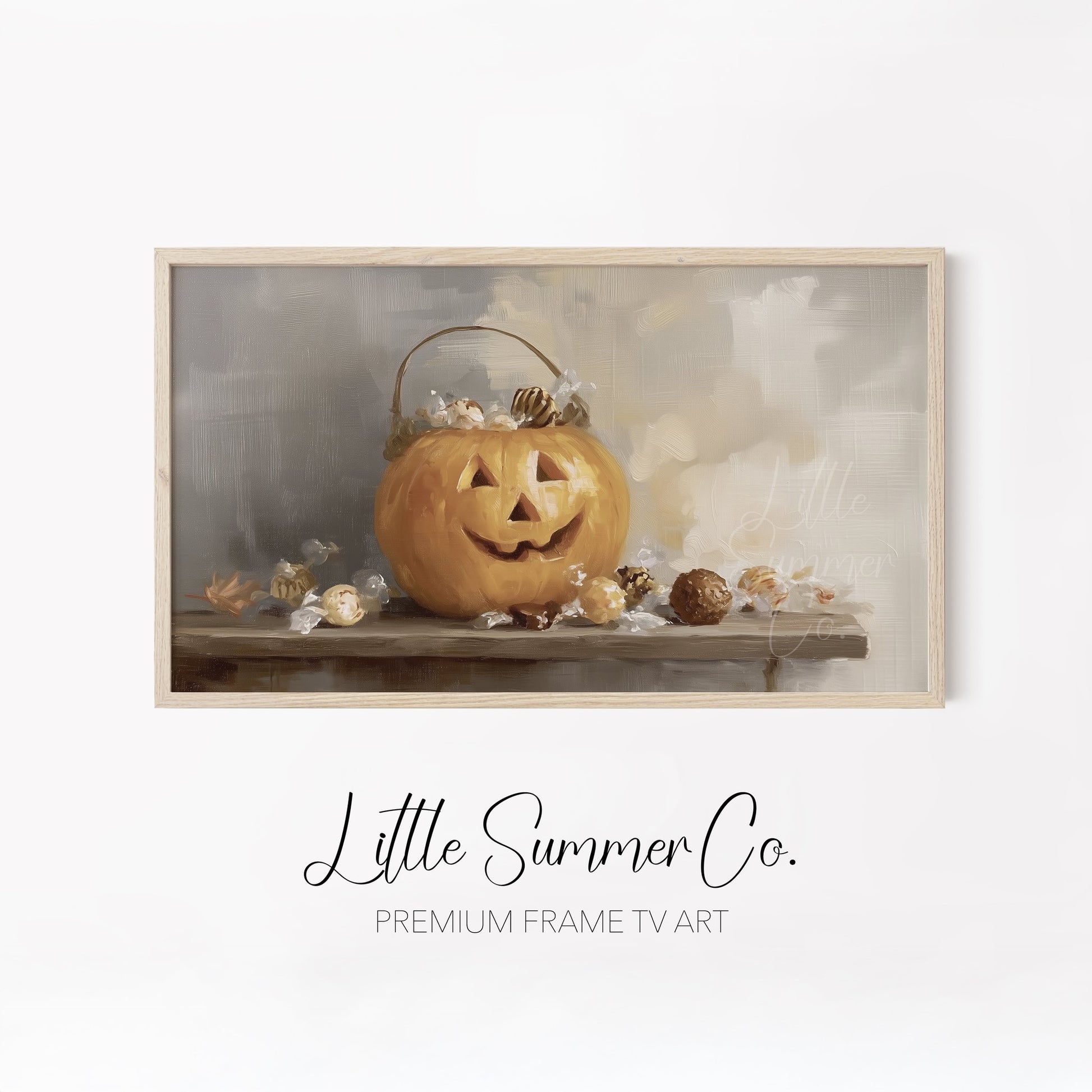 Haunted Harvest Scenes Frame TV Art Bundle displayed on a TV