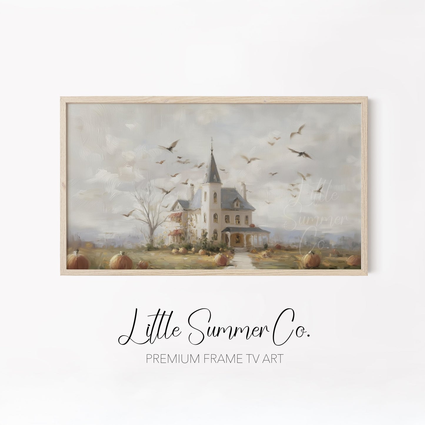 Haunted Harvest Scenes Frame TV Art Bundle displayed on a TV