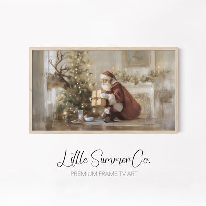 Cozy Holiday Home Scenes Frame TV Art Bundle displayed on a TV