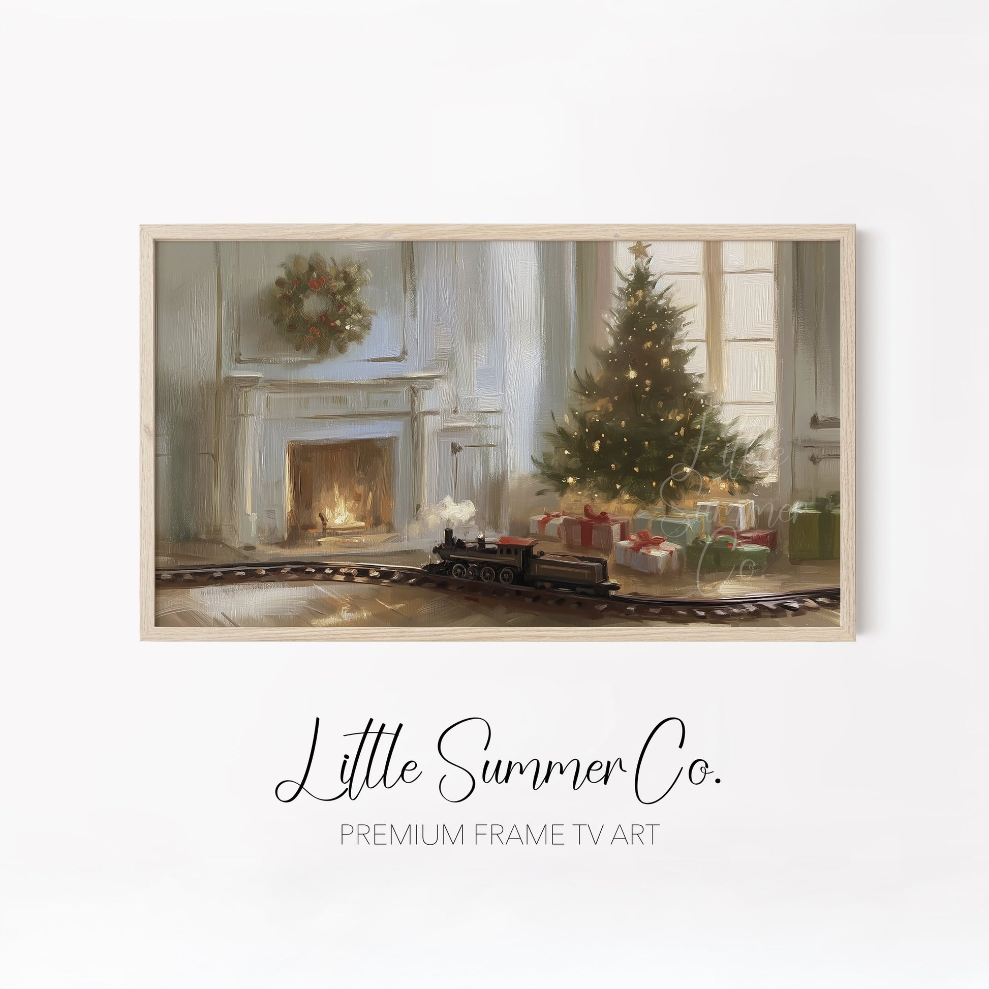 Cozy Holiday Home Scenes Frame TV Art Bundle displayed on a TV