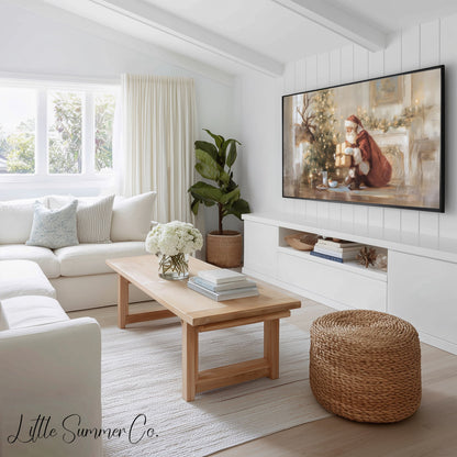Cozy Holiday Home Scenes Frame TV Art Bundle displayed on a TV