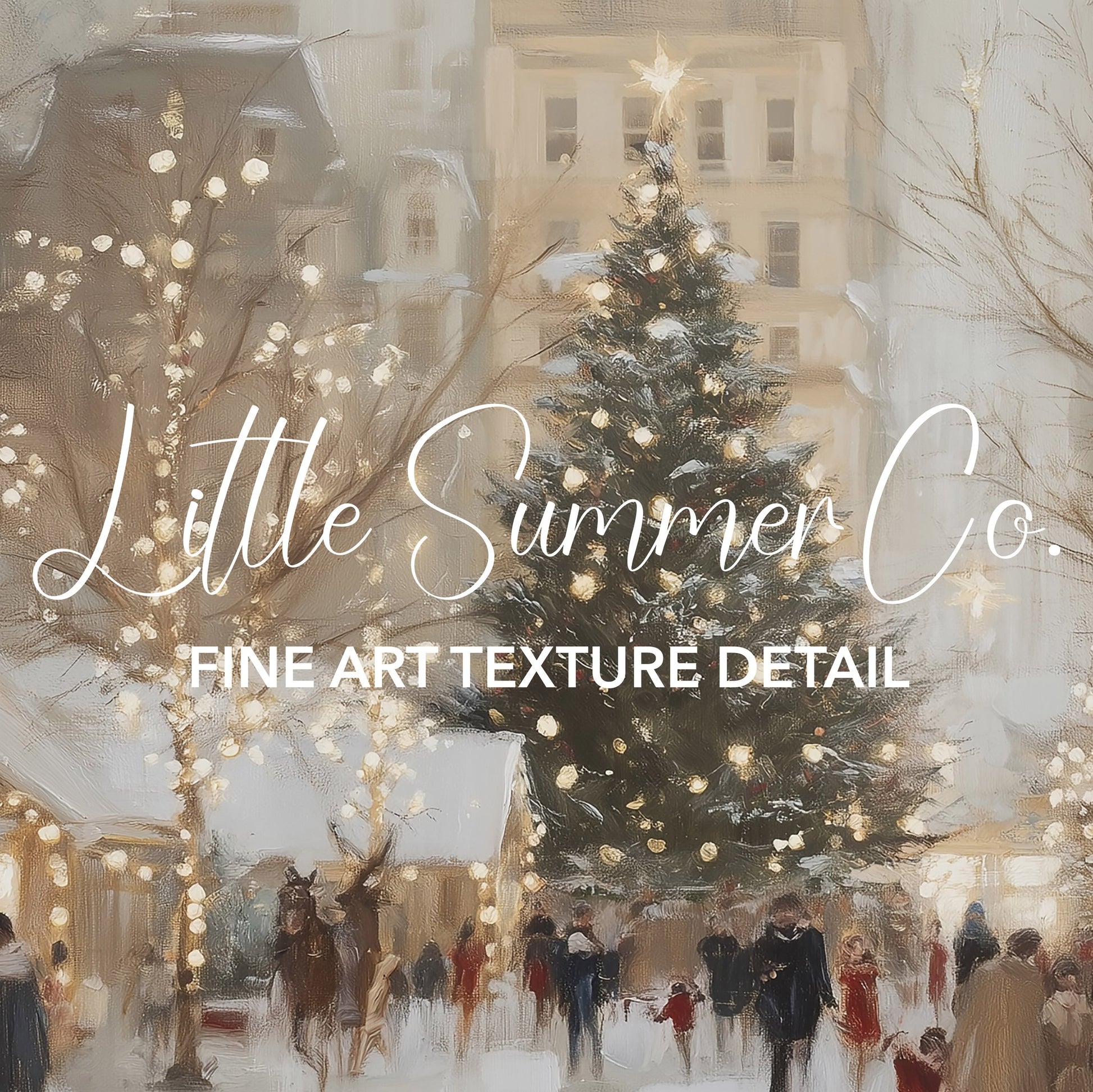 Snowy Holiday Market Scenes Frame TV Art Bundle displayed on a TV