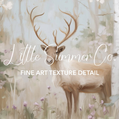Winter Reindeer Forest Frame TV Art Bundle displayed on a TV