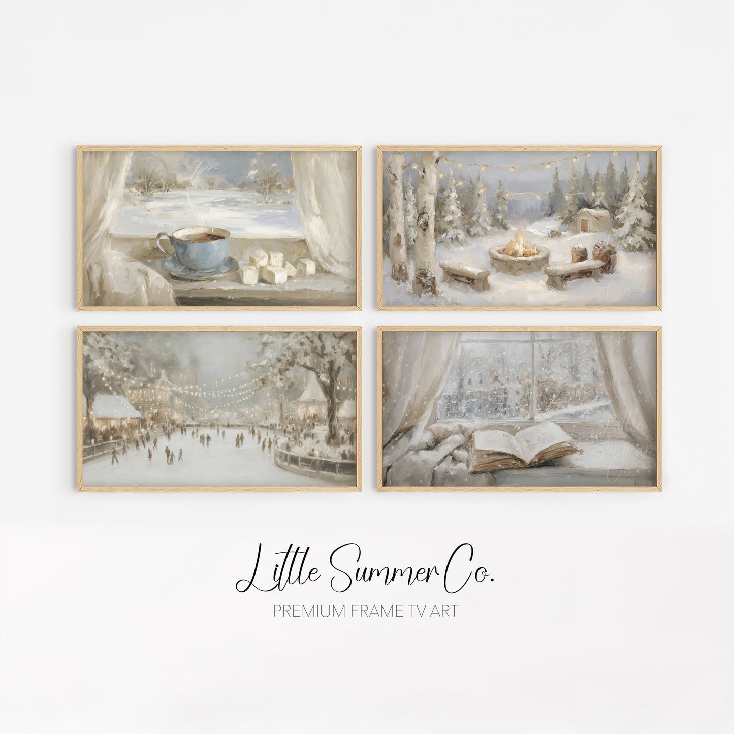 Cozy Winter Escape Frame TV Art Bundle displayed on a TV