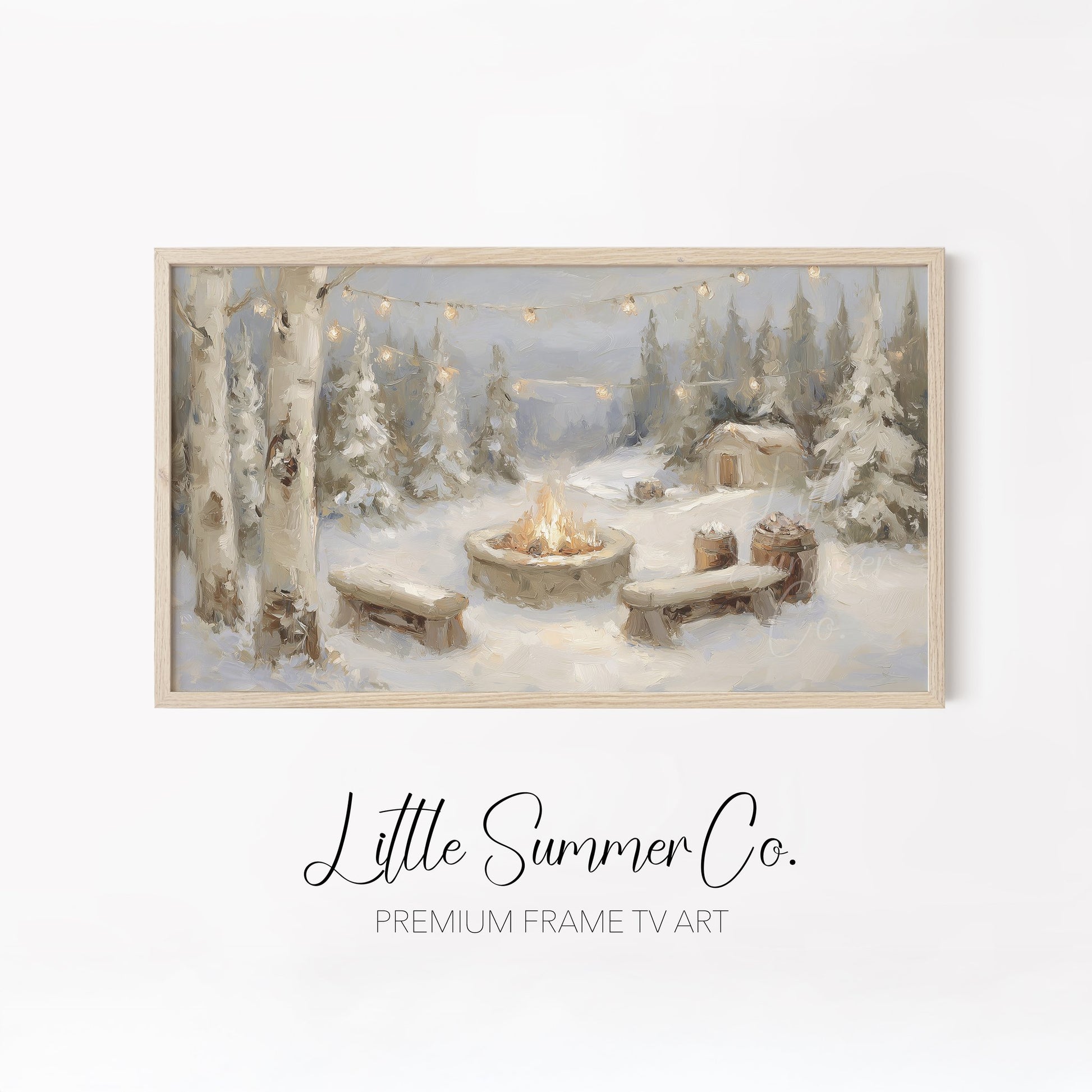 Cozy Winter Escape Frame TV Art Bundle displayed on a TV