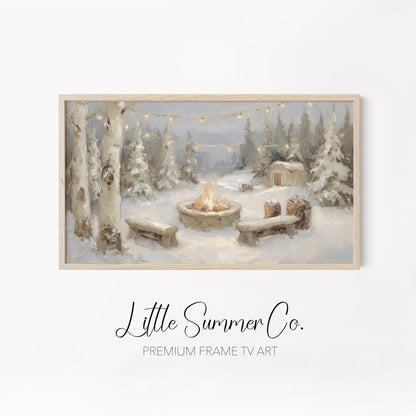 Cozy Winter Escape Frame TV Art Bundle displayed on a TV