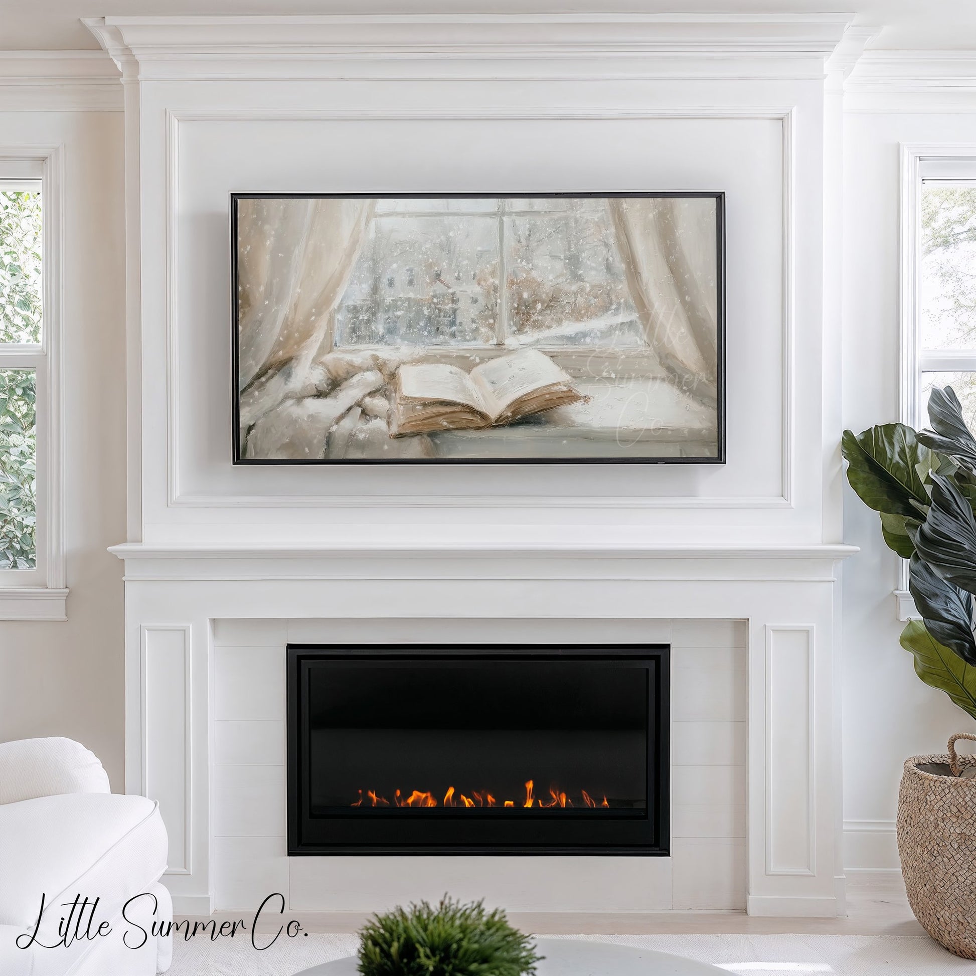 Cozy Winter Escape Frame TV Art Bundle displayed on a TV