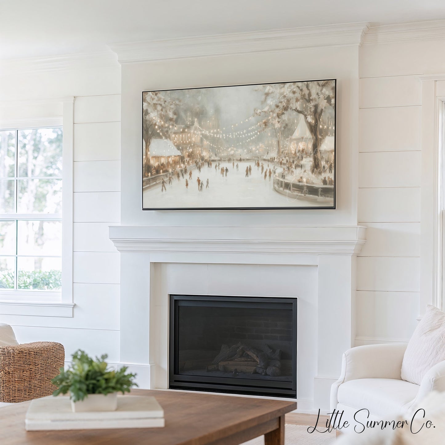 Cozy Winter Escape Frame TV Art Bundle displayed on a TV