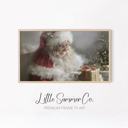 Festive Santa And Friends Frame TV Art Bundle displayed on a TV