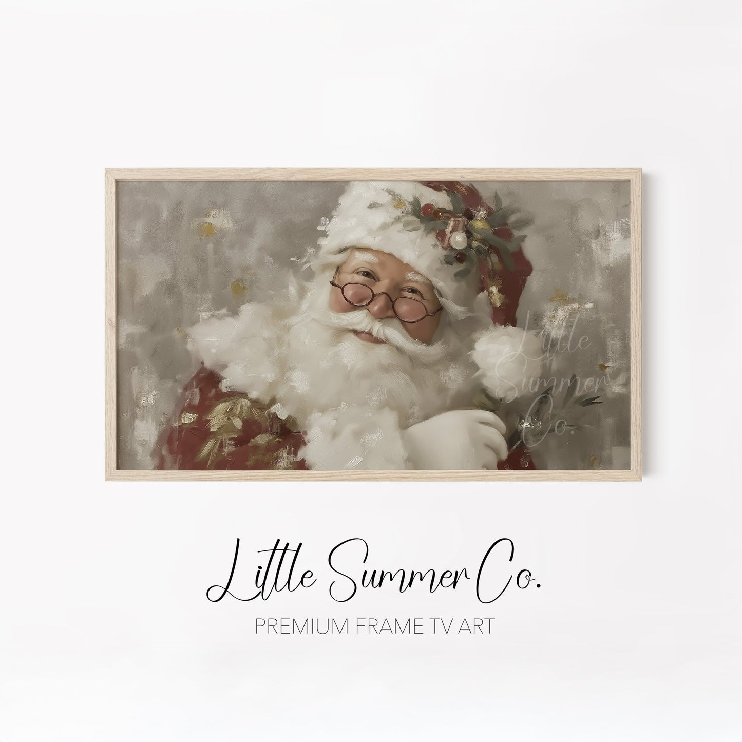 Festive Santa And Friends Frame TV Art Bundle displayed on a TV