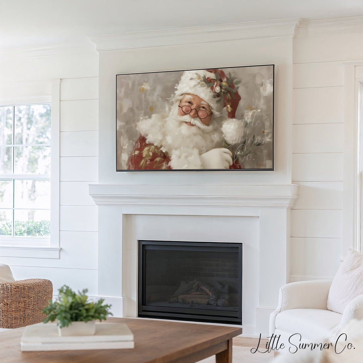 Festive Santa And Friends Frame TV Art Bundle displayed on a TV