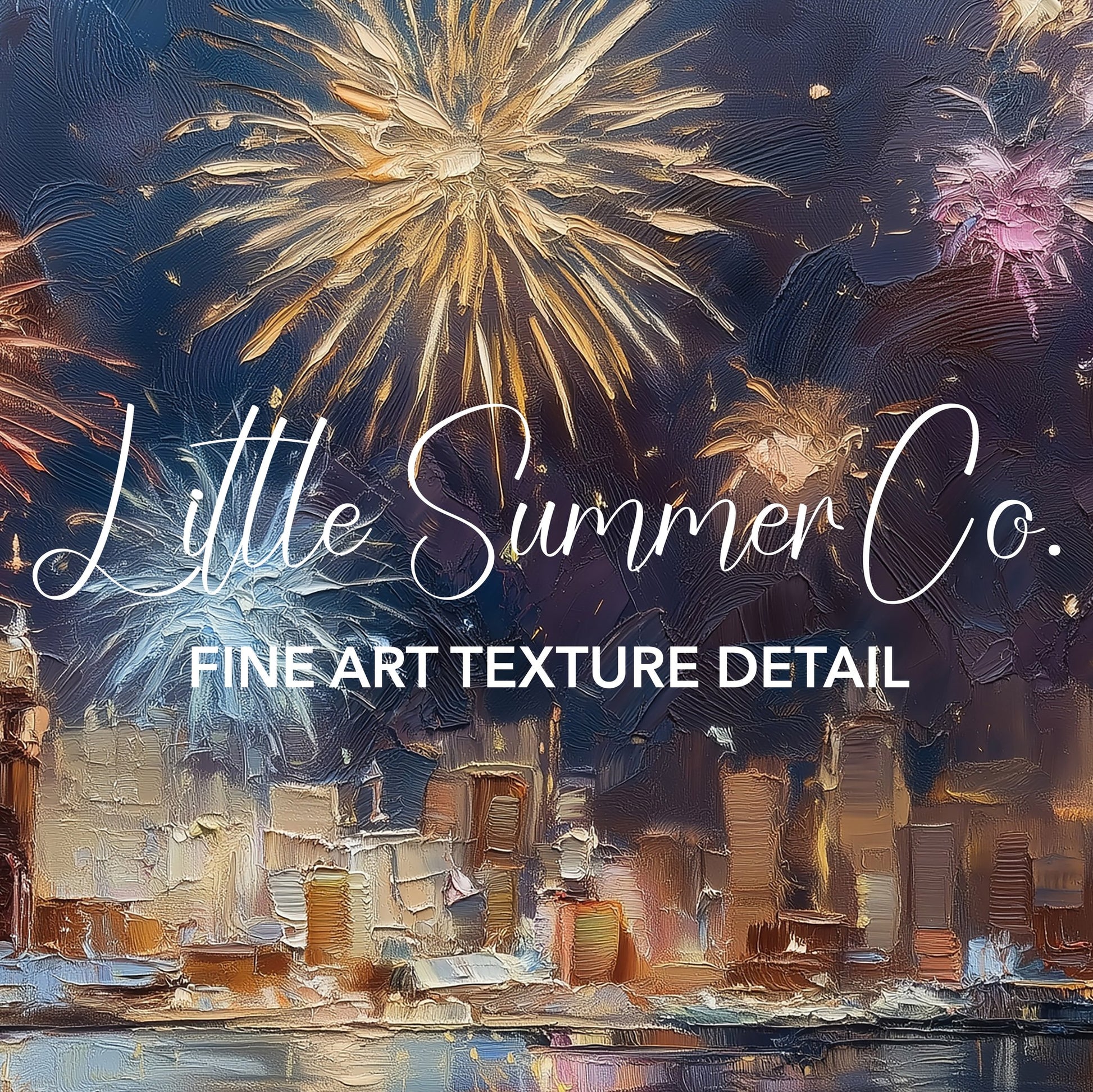 City Skyline Fireworks Frame TV Art Bundle displayed on a TV