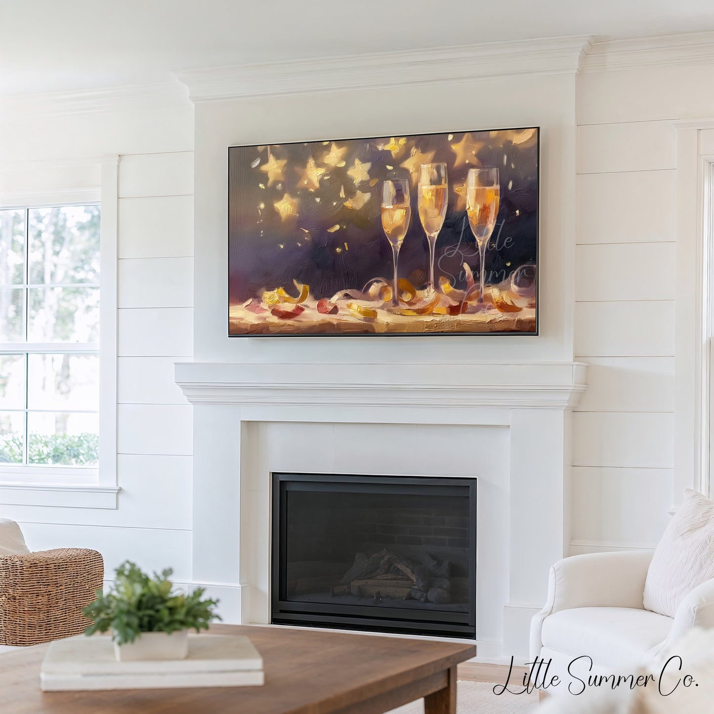 Party Sparkle Frame TV Art Bundle displayed on a TV