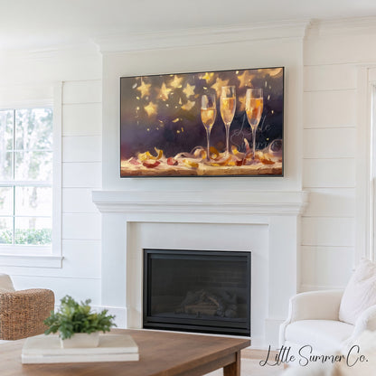 Party Sparkle Frame TV Art Bundle displayed on a TV