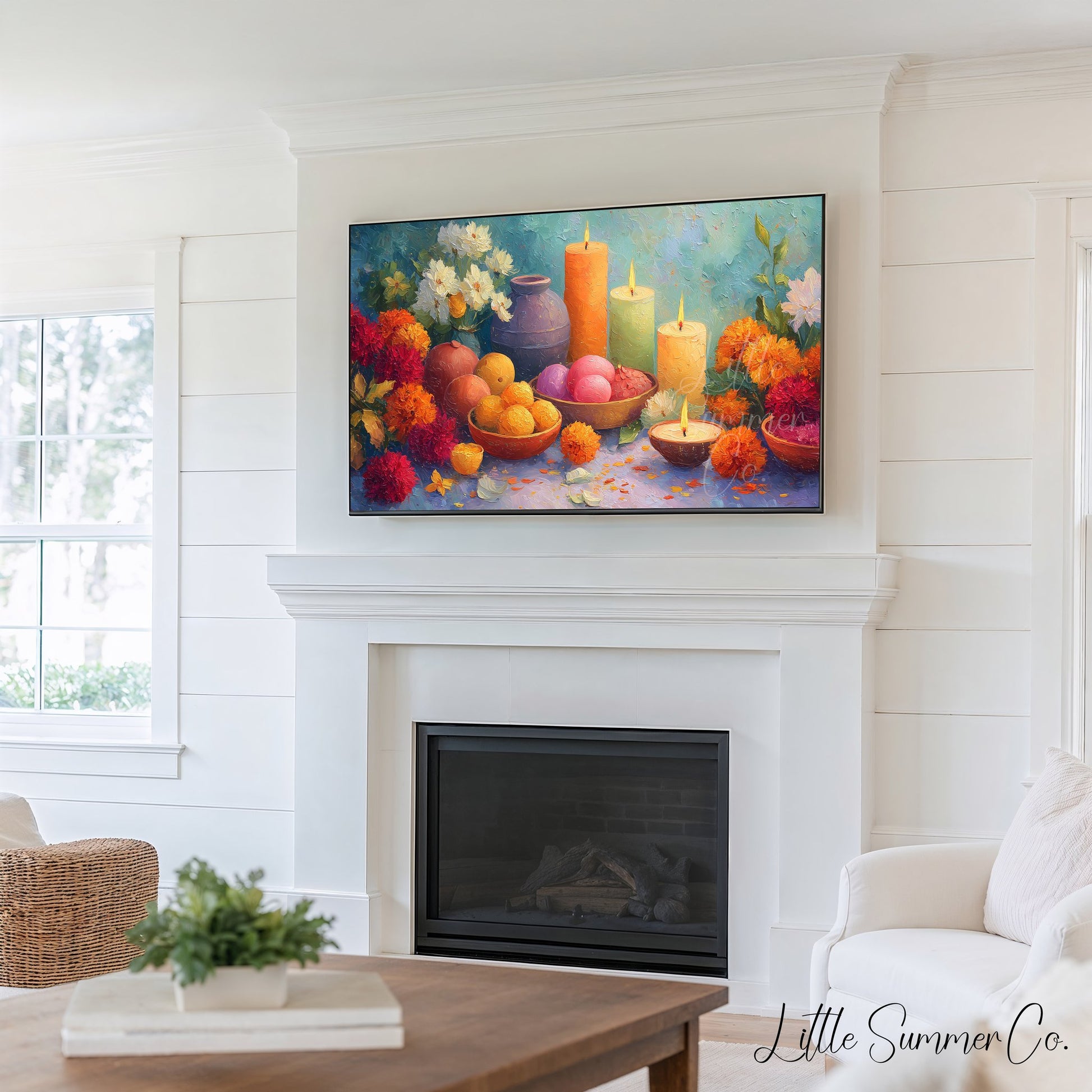 Diwali Glow Frame TV Art Bundle displayed on a TV