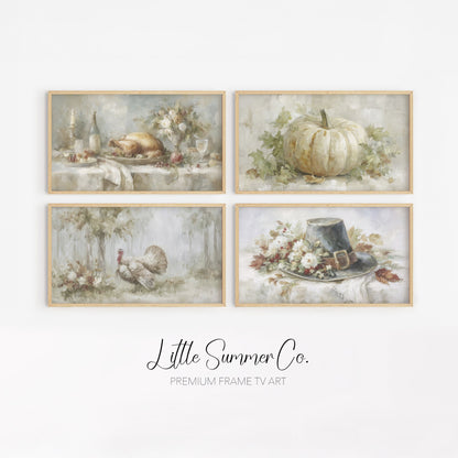Thanksgiving Harvest Frame TV Art Bundle displayed on a TV