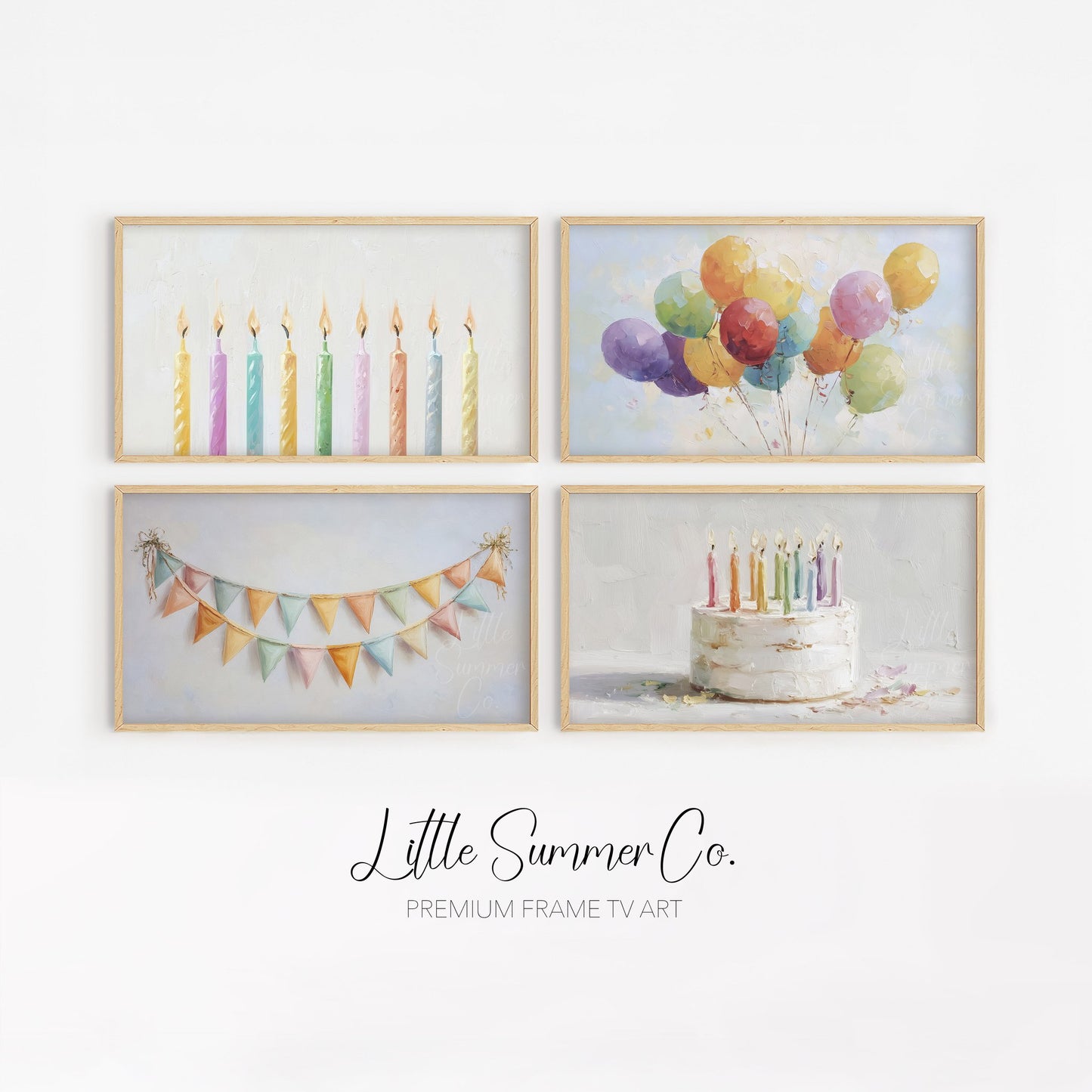 Pastel Party Frame TV Art Bundle displayed on a TV