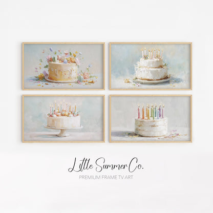 Candle Cake Frame TV Art Bundle displayed on a TV