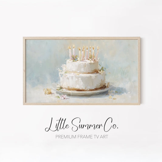 Candle Cake Frame TV Art Bundle displayed on a TV