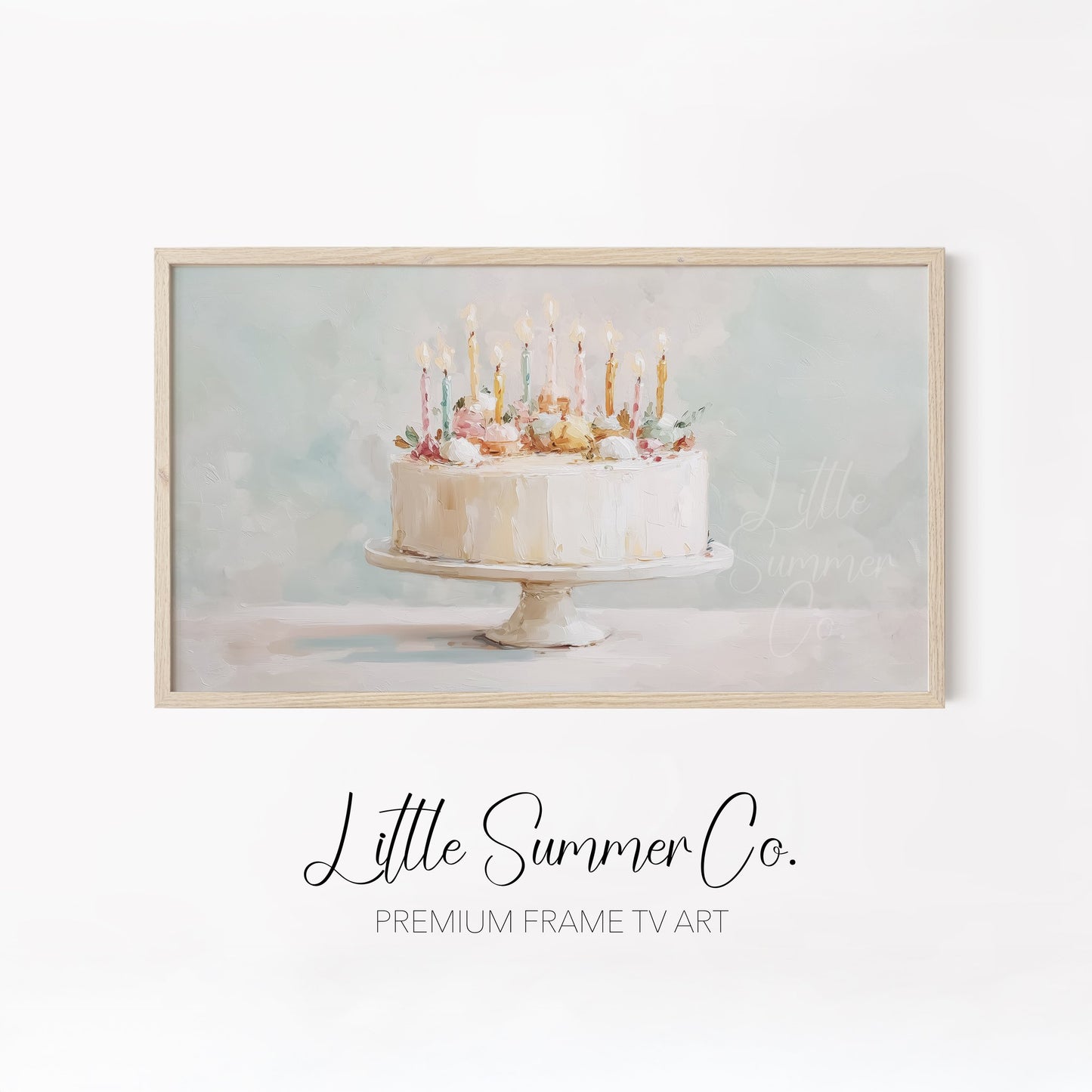 Candle Cake Frame TV Art Bundle displayed on a TV