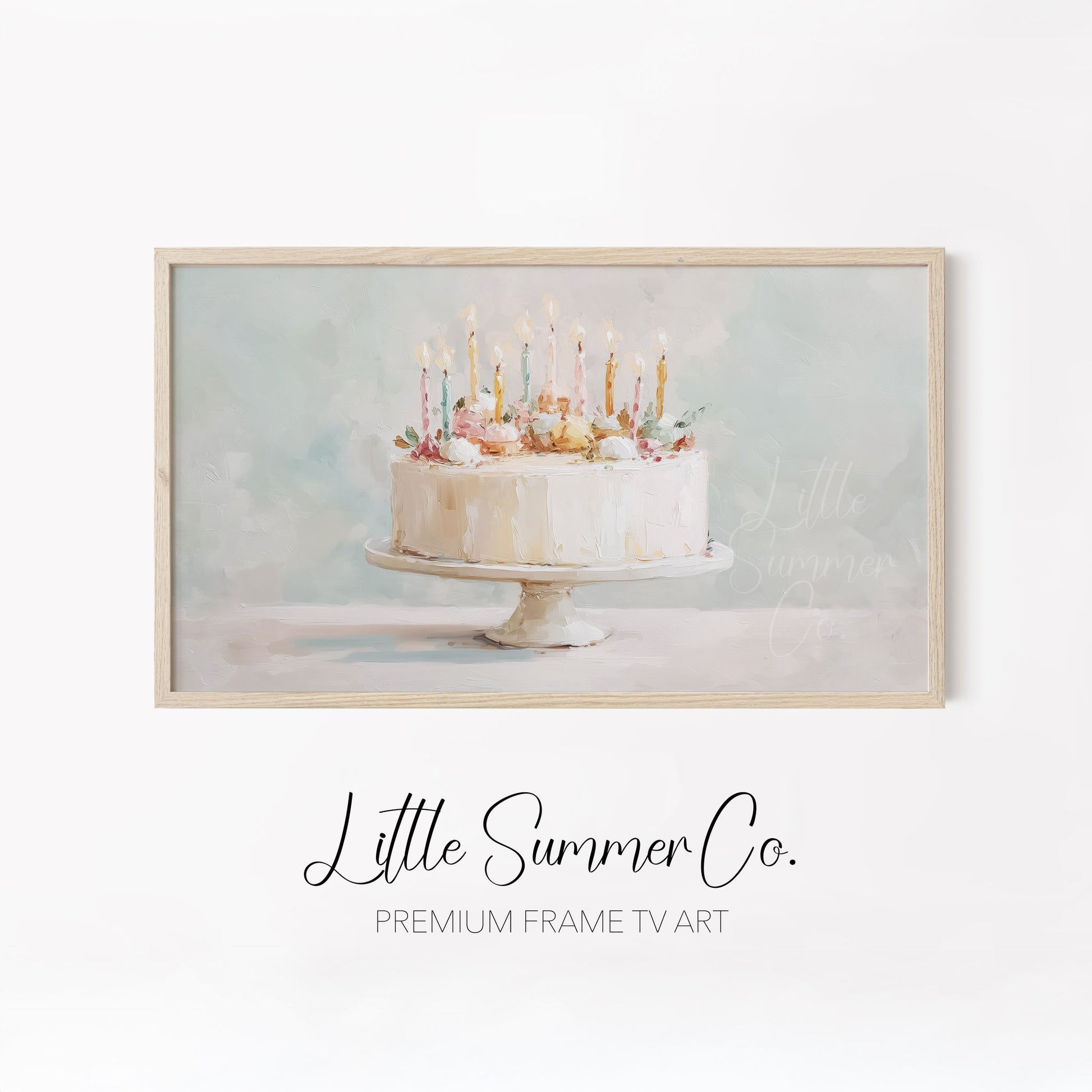 Candle Cake Frame TV Art Bundle displayed on a TV