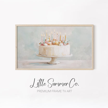Candle Cake Frame TV Art Bundle displayed on a TV