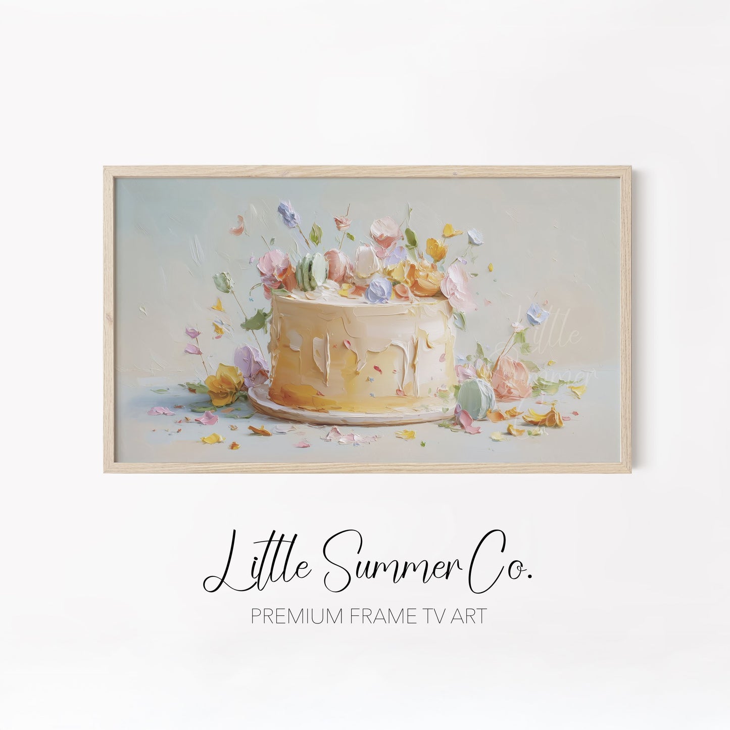 Candle Cake Frame TV Art Bundle displayed on a TV
