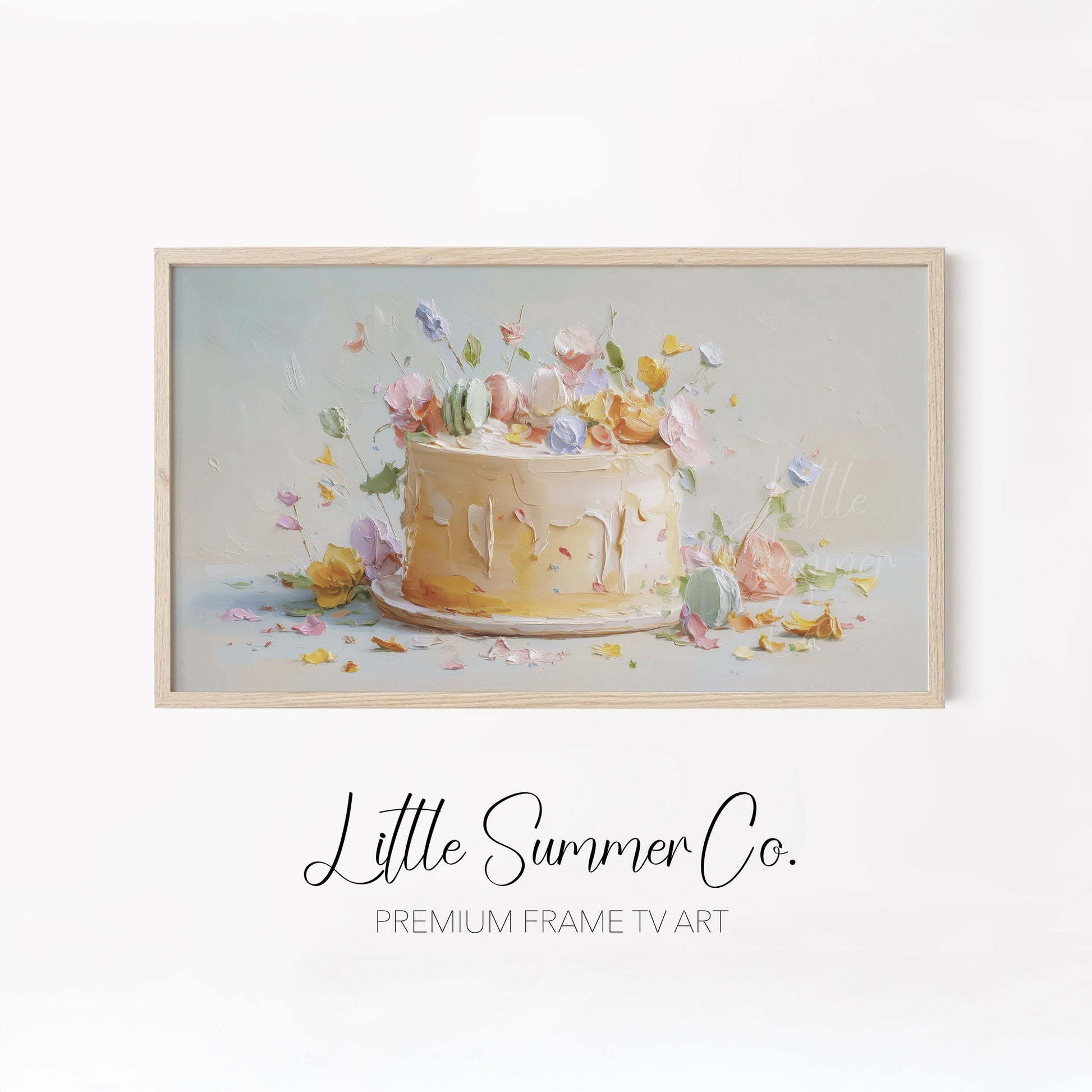 Candle Cake Frame TV Art Bundle displayed on a TV