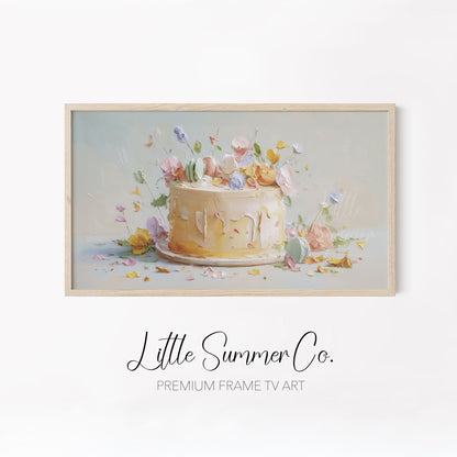 Candle Cake Frame TV Art Bundle displayed on a TV