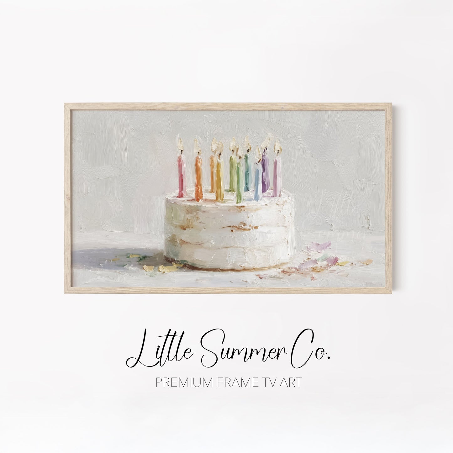 Candle Cake Frame TV Art Bundle displayed on a TV