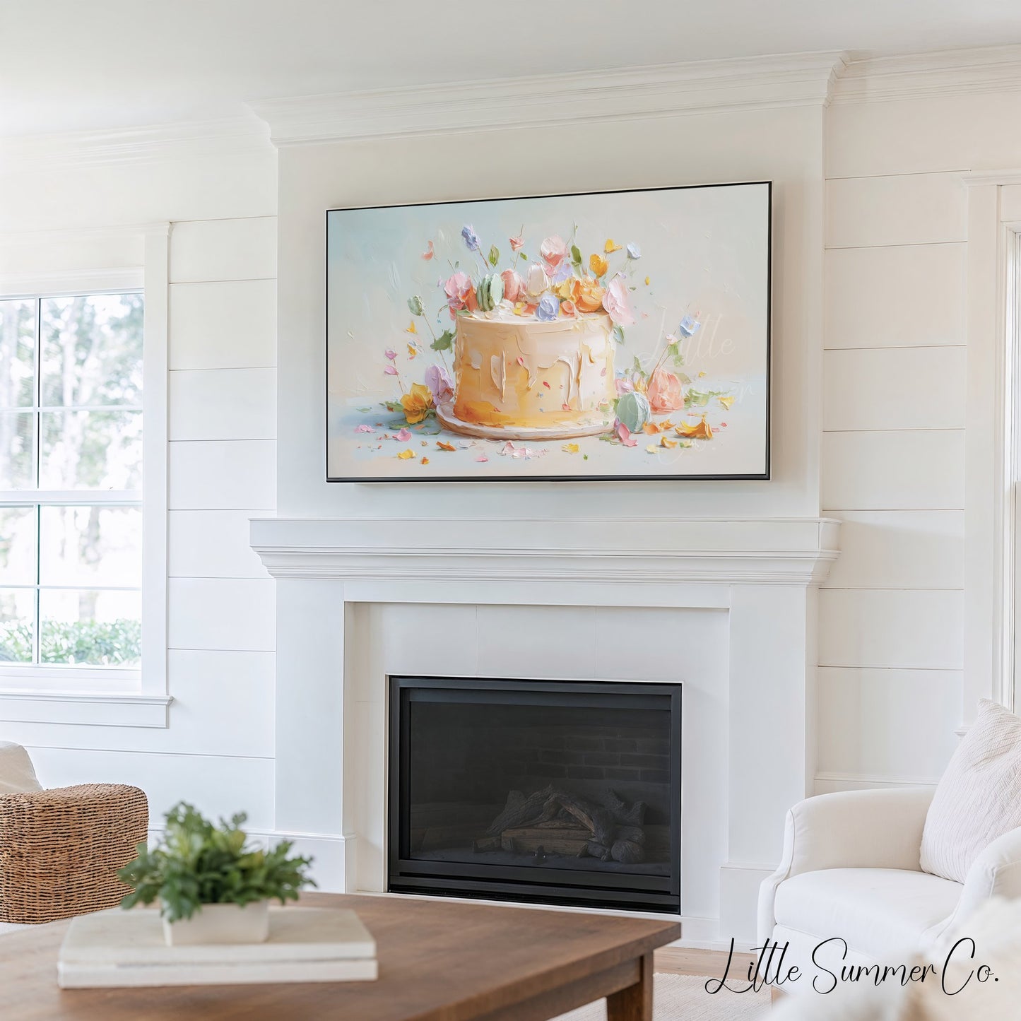 Candle Cake Frame TV Art Bundle displayed on a TV