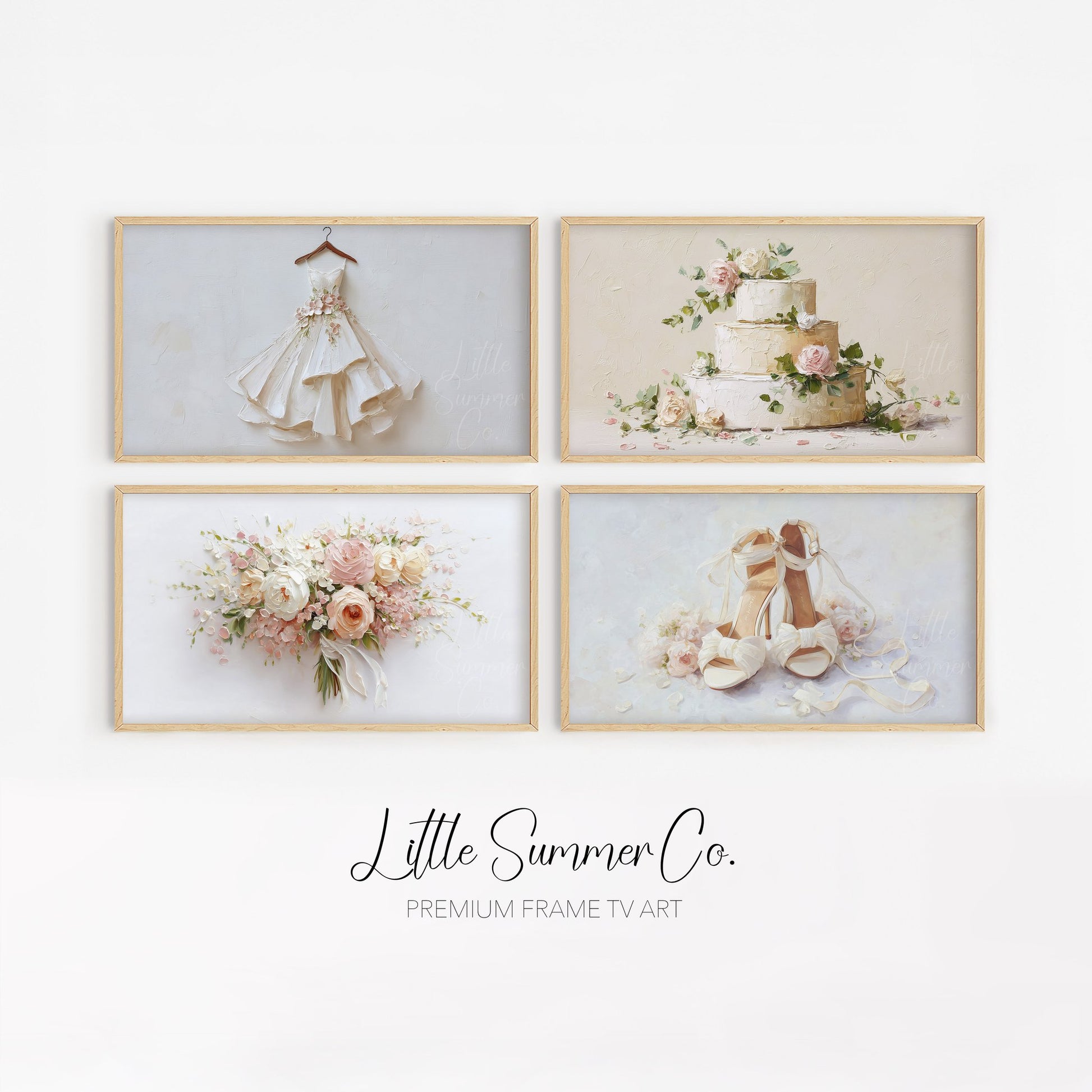 Bridal Day Details Frame TV Art Bundle displayed on a TV