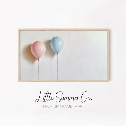 Gender Reveal Party Set Frame TV Art Bundle displayed on a TV