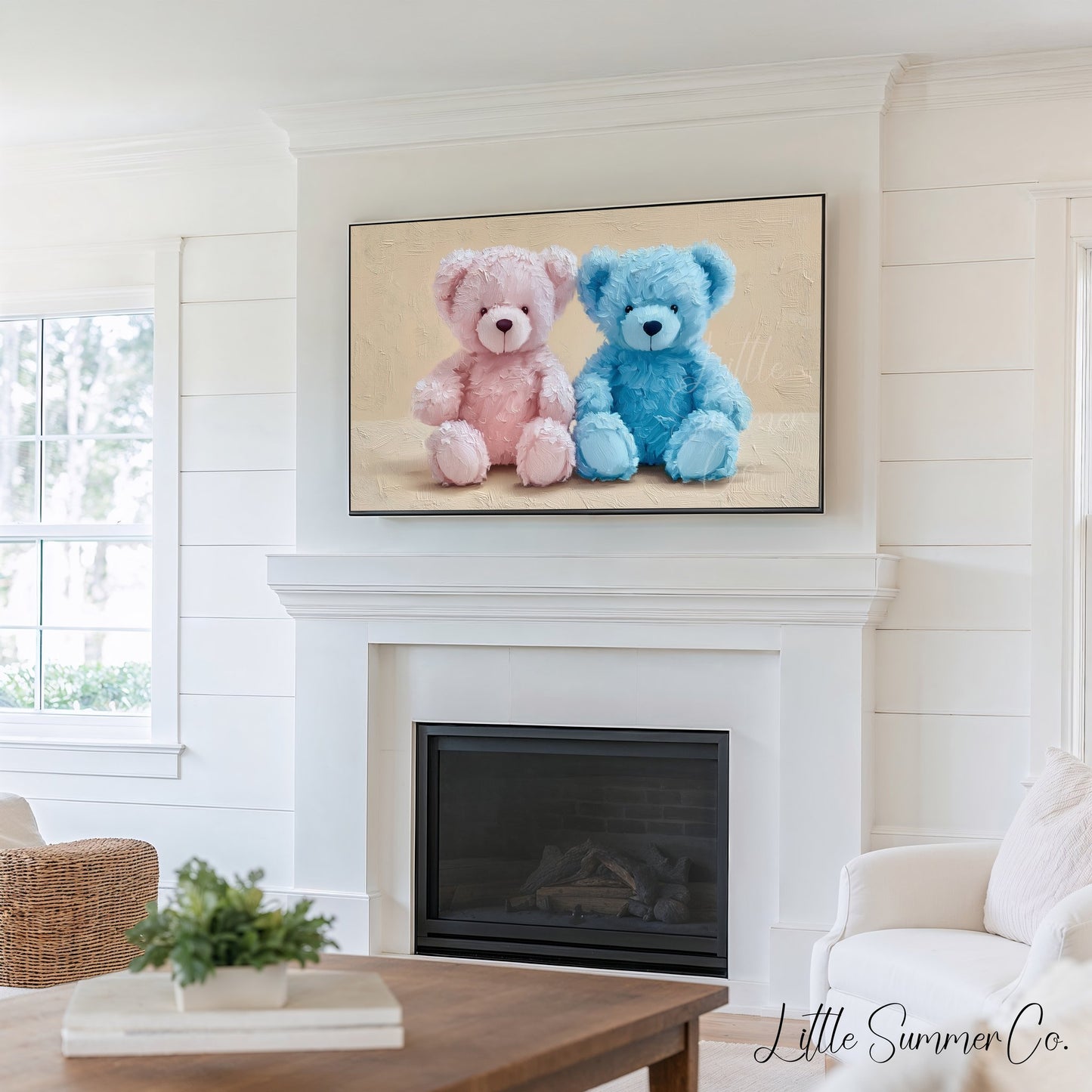 Gender Reveal Party Set Frame TV Art Bundle displayed on a TV