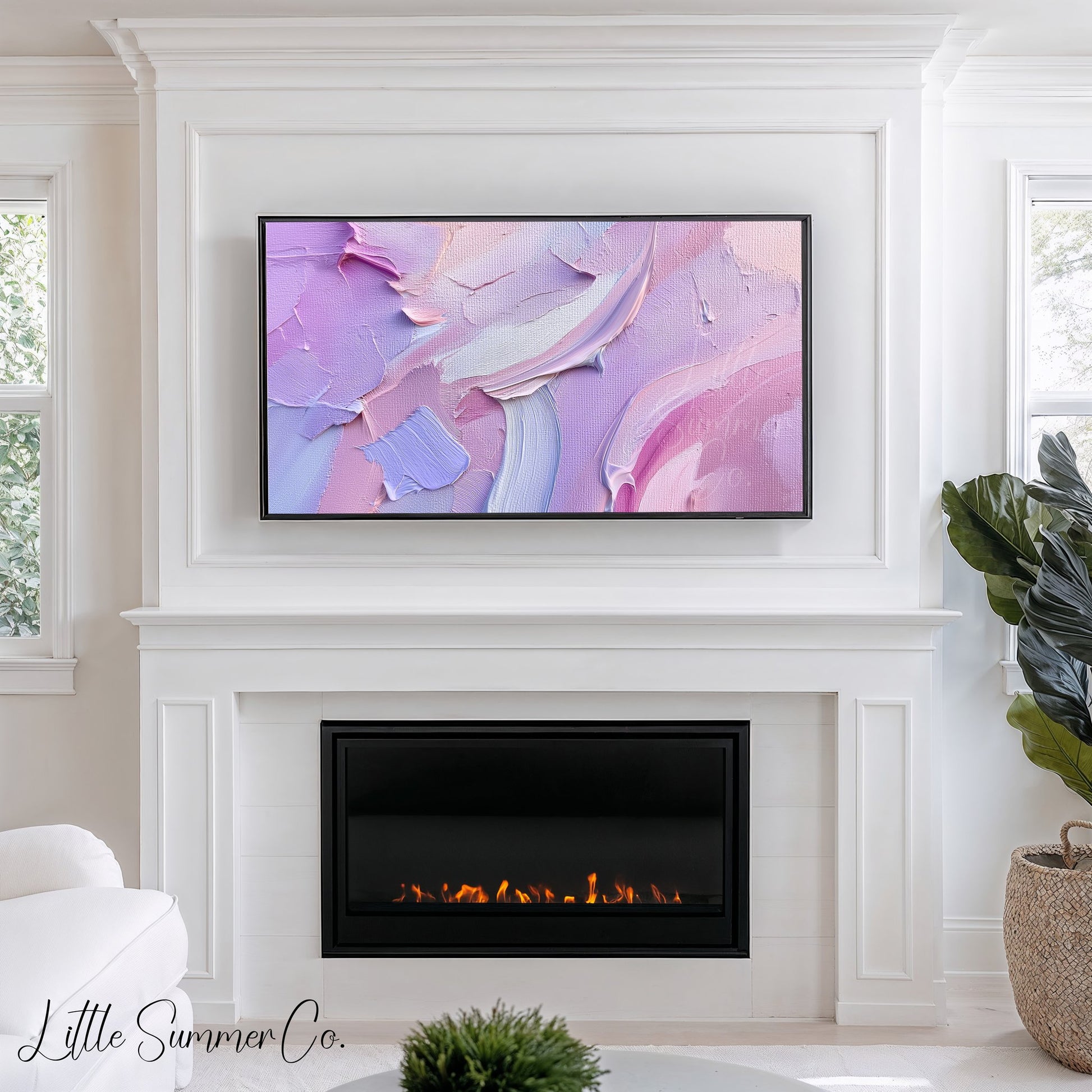 Soft Pastel Palette Frame TV Art Bundle displayed on a TV